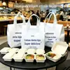 Sacos para Levar para Catering Comercial, Sacolas de Tecido Não Tecido, Sacos de Embalagem Descartáveis, Sacos de Embalagem para Levar Personalizáveis com Logo