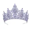 Corona de Belleza de Estilo Barroco para Concursos y Bodas, con Aleación y Cristal, Diseño Color Lavanda, perfecta para Bodas y Ocasiones Especiales. Una hermosa tiara para reinas y novias.