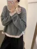 Suéter pulóver de diseño coreano con un elegante y cómodo diseño de manga larga, top de moda, tejido de cachemira, casual y acogedor para el otoño