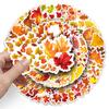 50 hojas amarillas otoñales caricatura caducifolio pequeño fresco creativo impermeable decorativo pegatinas para computadora equipaje al por mayor