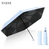 Paraguas Plegable Fácil con Parche de Moda Nuevo Paraguas Portátil Simple Totalmente Automático Sombrilla Resistente al Viento Paraguas de Tres Pliegues Doble Uso para Sol y Lluvia
