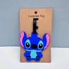 Etiqueta de Bagagem do Stitch de Desenho Animado Etiqueta de Bagagem de Borracha Macia PVC Pingente de Mochila do Stitch Fofo Ornamento de Cartão de Embarque