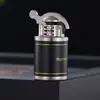 Hy756 Compacto Mini Couro Antigo Isqueiro a Querosene Roda de Afiar Chama Aberta Isqueiro à Prova de Vento Estilo Retrô
