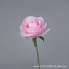 Flor Artificial Rosa Redonda de Cabeça Única Rosa de Seda Adereços para Cenário de Casamento Decoração de Vitrine de Shopping Entrega Direta da Fábrica