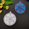 Decoración navideña colgante de copo de nieve molde de gota de pegamento espejo llavero de copo de nieve molde de silicona Navidad DIY copo de nieve