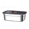 Contenedor de acero inoxidable para alimentos, lonchera de grado alimenticio, lonchera para frutas con tapa, caja cuadrada, caja de almacenamiento para congelador específica para refrigerador
