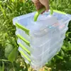 Caja de Almacenamiento Lego de 4 Niveles con Rejillas de Cinturón Fijo Caja de Almacenamiento Lego Multicapa de Gran Capacidad Transparente