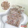 Decoraciones para uñas de colores en bolsa, fondo plano, tamaños mixtos, diamantes redondos pequeños blancos transparentes súper brillantes para decoración de uñas DIY