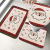 Tapete de Banheiro Absorvente de Natal Transfronteiriço Capacho de Porta Conjunto de Três Peças para Vaso Sanitário Tapete de Chão Antiderrapante Tapete de Vaso Sanitário em Forma de U de Flanela