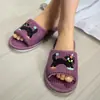 Suministro Directo de Fábrica Comercio Exterior Nuevas Pantuflas de Gato de Dibujos Animados para Mujer Primavera, Verano, Otoño e Invierno Uso en Interiores Hogar Antideslizantes Venta al por Mayor