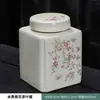 Pote de Chá Doméstico de Cerâmica Huangru, Pote Quadrado Vintage Forno Ge, Acessórios para Conjunto de Chá Kung Fu, Pote Selado Pu'Er, Produto Novo