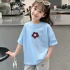 Camiseta de Manga Corta para Niña Algodón Puro Verano Estilo Delgado 2026 Nueva Linda Fresca Ropa Estampada Tops de Verano para Niños