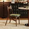 Cadeira de Jantar Usada em Madeira Sólida Wind Mesa e Cadeiras de Jantar para Casa Cadeira Retro Francesa Orelha de Gato Cadeira de Lazer Estofada Cadeira com Encosto