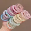 Goma para el Cabello de Alambre de Teléfono de Color Gelatina de Alta Elasticidad para Mujeres, con un Toque de Alta Gama, Estilo Dulce, Cuerda para Cola de Caballo sin Costuras, Accesorio para el Cabello, Goma para el Cabello