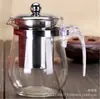 Tetera de vidrio al por mayor olla de salud resistente al calor filtro tetera de flores revestimiento de acero inoxidable taza de té de flores cafetera tetera