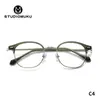 Mukoo Eyewear Marco de Gafas con Forma de Ceja Estilo Japonés Versátil Marco de Gafas Redondo Retro Personalidad Sin Graduación para Hombres y Mujeres