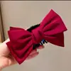 Popular pinza para el pelo de tela esponjosa con encaje de estrellas y lazo de gasa de burbujas, pinza de garra extragrande para recogidos en la parte posterior de la cabeza