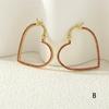 Aretes Verano de Alta Gama Huecos Amor Aretes Europeos y Americanos Simples Aretes de Diamantes en Forma de Corazón Argolla para la Oreja de Lujo Ligero para Mujer