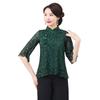 Cheongsam de encaje mejorado, primavera y otoño, nuevo traje Tang para mujer, vestido de novia de talla grande, conjunto de dos piezas