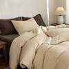 Juego de Cama de Cuatro Piezas de Algodón Peinado Engrosado Hilo Arrugado Funda de Edredón Individual Algodón Puro de Alta Calidad Hermoso Dormitorio Principal