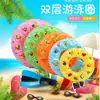 Serie de Colores Macaron Flotador Infantil para Niños de 3 a 6 Años, Anillo de Cristal, Inflable, Engrosado, Flotador de Doble Bolsa de Aire para Axilas, Flotador