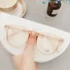 2025 Novo Xiaohongshu Celebridade da Internet Estilo K Tendência Ins Proteção Ocular para Computador Anti-Luz Azul Óculos de Espelho Plano para Homens e Mulheres Tendência