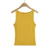 727-26 Estilo Verão Europeu e Americano Estilo Blogger INS Ombro Único Ombro Estreito Regata Básica Lisa Camisa Base