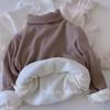 Ropa para Niños Venta al por Mayor Camiseta Básica para Niños Primavera, Otoño e Invierno 25 Estilo Nuevo Niños y Niñas Bebé Color Puro Terciopelo Cuello Alto Top Camiseta
