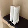 Botas Altas de Tacón Estilo Chanel Combinación de Colores Botas Altas para Mujer Zapatos 2024 Nuevo Primavera Otoño e Invierno caqui Botas Largas