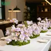 Hy-Dv4Arranjos Florais Artificiais e Decorações com Plantas Verdes para Mesas de Jantar, Exposições de Flores Artificiais de Luxo para Recepções de Hotéis