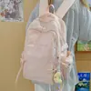 Mochila leve de cor sólida estilo japonês, adequada para viagens ao ar livre, com grande capacidade, versátil para uso casual e ideal como mochila para o dia a dia para estudantes universitários.