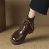 Botas Martin con Cremallera Trasera Vintage para Viajar 2024 Nuevas con Cordones Botines de Tacón Grueso Medio Botas Romanas Vintage Botas de Comercio Exterior