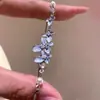 Doce e Exquisito Estilo Ins Super Fada Cor Degradê Assimetrico Flor Pulseira Doce Estilo Fada Acessível Luxo Pulseira