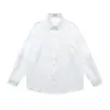 Camisa Lisa com Bordado Floral em Relevo para Homens, Novo Estilo de Primavera, Temperamento Artístico, Blusa Casual Solta de Manga Longa para Mulheres