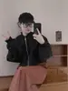 Chaqueta casual de otoño para mujer, versátil, adelgazante, corte holgado, estilo corto, chaqueta de béisbol, simple y elegante