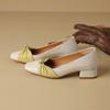 Nuevos Zapatos sin Cordones para Mujer, Zapatos de Cuero Cuadrados para Mujer, Zapatos sin Cordones de Tacón Bajo, Zapatos sin Cordones de Boca Baja, Zapatos Planos de Cuadrado Sólido