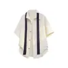 (Corbata Personalizada Gratis) Camiseta de Manga Larga con Textura Juvenil Estilo Hong Kong Diseño de Nicho Manga Corta