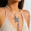 Símbolo de Caracola Europeo y Americano Collar de Playa Festivo Colgante de Estrella de Mar Bohemio Collar de Sirena del Océano Exagerado