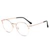 Oleo 9046 Metal Ceja Hueca Luz Anti-Azul Montura de Gafas Planas para Mujer Poligonal Montura de Gafas para Miopía para Hombre