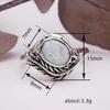 Anillo de mujer con incrustaciones de ópalo de imitación y patrón geométrico de las sucursales transfronterizas europeas y americanas de Cao Shi, estilo económico del mercado nocturno.