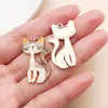 Colgante de Gato de Tira Larga Impreso Gatito de Dibujos Animados con Manchas de Cuerpo Largo Accesorios para Pendientes Llavero Adorno DIY Venta al por Mayor