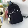 Mochila Escolar Estilo Universitario Bordada de Gato de Dibujos Animados Linda para Estudiantes de Primaria y Secundaria Mochila de Viaje Casual Japonesa