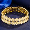 Pulsera de flor para coche doble amor temperamento comercio exterior chapada en oro de 24 quilates joyería clásica flecha de amor moda pulsera de oro venta directa
