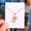 Colar de aço de titânio girassol giratório de moda de luxo leve feminino All-match High-end Pingente de girassol elegante Clavícula Cadeia