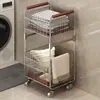 Cesto de Roupa Suja Grande para Uso Doméstico no Banheiro, Cesto de Roupa Portátil para Armazenamento de Roupas