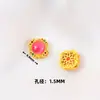 Nuevo anillo de cobre bañado en oro con incrustaciones de diamantes, caja mágica, cara de anillo pasante, accesorios de joyería hechos a mano con cuentas para pulsera y collar de cristal DIY