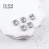 Uñas Postizas con Pedrería de Circonia Estilo Francés Lujo Ligero Corazón Deslumbrante Cuadrado Ovalado Producto Terminado para Uñas con Pedrería Joyería