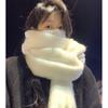 Lenço de atmosfera de mohair de cor sólida para mulheres no outono e inverno, estilo coreano, cachecol branco espesso e quente, xale versátil para estudantes