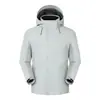 Chaqueta Hardshell Tres en Uno para Exteriores para Hombres y Mujeres con Capucha Desmontable, Set de Dos Piezas, Cortavientos, Impermeable, Ropa de Montañismo, Logo Estampado