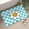 Tapete de chão de terra de diatomáceas com rosto sorridente estilo coreano, adequado para uso doméstico, banheiro e hall de entrada; absorvente, antiderrapante e de secagem rápida; atacado disponível